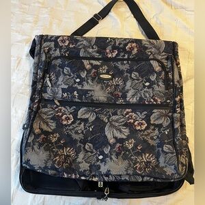 Vintage floral brocade jaguar garment travel bag